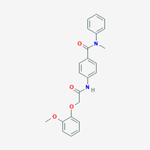 molecular formula C23H22N2O4 B267595 4-{[(2-methoxyphenoxy)acetyl]amino}-N-methyl-N-phenylbenzamide 