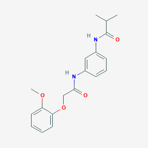 molecular formula C19H22N2O4 B267596 N-(3-{[(2-methoxyphenoxy)acetyl]amino}phenyl)-2-methylpropanamide 