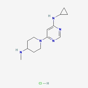 molecular formula C13H22ClN5 B2675967 N-环丙基-6-(4-(甲基氨基)哌啶-1-基)嘧啶-4-胺盐酸盐 CAS No. 1353953-70-4