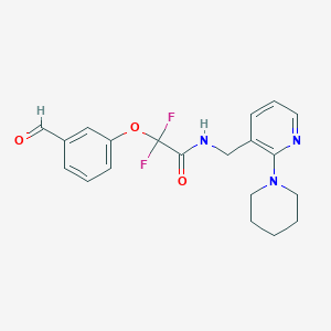 2,2-Difluoro-2-(3-formylphenoxy)-N-[(2-piperidin-1-ylpyridin-3-yl)methyl]acetamide
