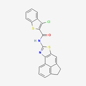 molecular formula C22H13ClN2OS2 B2675973 3-氯-N-(4,5-二氢-乙基-蒽并[5,4-d]噻唑-8-基)苯并[b]噻吩-2-羧酰胺 CAS No. 477486-38-7