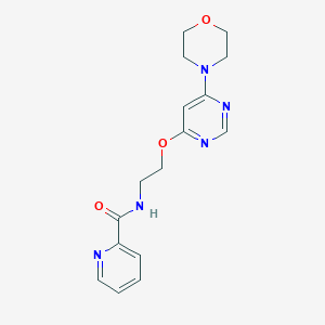 molecular formula C16H19N5O3 B2675978 N-(2-((6-吗啉基嘧啶-4-基)氧基)乙基)吡啶甲酰胺 CAS No. 1209192-15-3