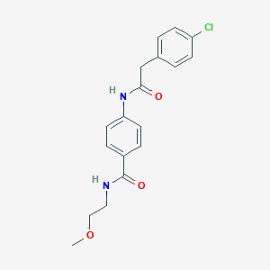 molecular formula C18H19ClN2O3 B267598 4-{[(4-chlorophenyl)acetyl]amino}-N-(2-methoxyethyl)benzamide 