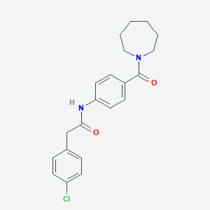 molecular formula C21H23ClN2O2 B267599 N-[4-(1-azepanylcarbonyl)phenyl]-2-(4-chlorophenyl)acetamide 