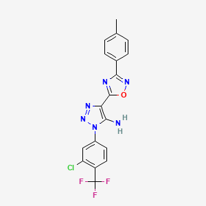 1-[3-chloro-4-(trifluoromethyl)phenyl]-4-[3-(4-methylphenyl)-1,2,4-oxadiazol-5-yl]-1H-1,2,3-triazol-5-amine