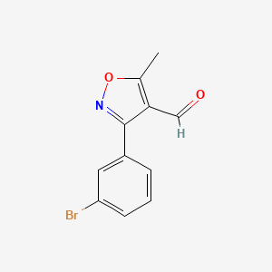 B2675998 3-(3-Bromophenyl)-5-methyl-isoxazole-4-carbaldehyde CAS No. 869496-65-1