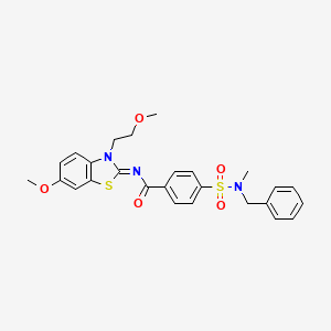 (Z)-4-(N-benzyl-N-methylsulfamoyl)-N-(6-methoxy-3-(2-methoxyethyl)benzo[d]thiazol-2(3H)-ylidene)benzamide