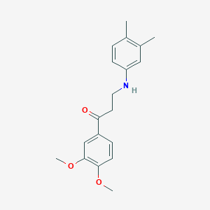 molecular formula C19H23NO3 B2676005 1-(3,4-Dimethoxyphenyl)-3-(3,4-dimethylanilino)-1-propanone CAS No. 763120-59-8
