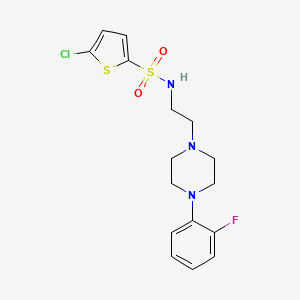 molecular formula C16H19ClFN3O2S2 B2676012 5-chloro-N-(2-(4-(2-fluorophenyl)piperazin-1-yl)ethyl)thiophene-2-sulfonamide CAS No. 1049468-05-4
