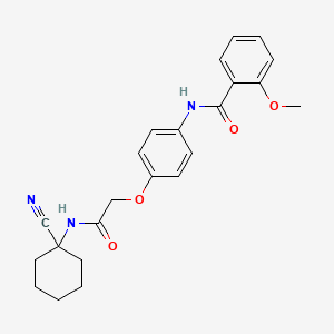 molecular formula C23H25N3O4 B2676015 N-(4-{[(1-cyanocyclohexyl)carbamoyl]methoxy}phenyl)-2-methoxybenzamide CAS No. 852684-81-2
