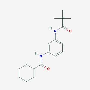 molecular formula C18H26N2O2 B267602 N-{3-[(2,2-dimethylpropanoyl)amino]phenyl}cyclohexanecarboxamide 