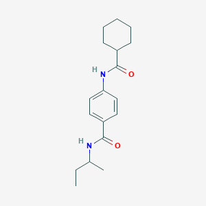 molecular formula C18H26N2O2 B267603 N-(sec-butyl)-4-[(cyclohexylcarbonyl)amino]benzamide 