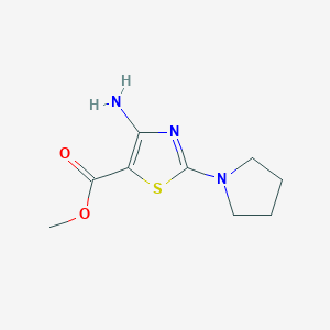 molecular formula C9H13N3O2S B2676031 Methyl 4-amino-2-pyrrolidin-1-yl-1,3-thiazole-5-carboxylate CAS No. 99967-76-7