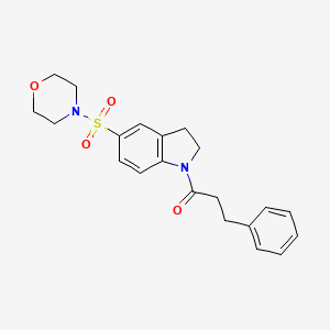 molecular formula C21H24N2O4S B2676034 1-(5-(吗啉磺酰)吲哚-1-基)-3-苯基丙酮 CAS No. 919214-62-3
