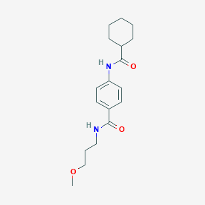molecular formula C18H26N2O3 B267604 4-[(cyclohexylcarbonyl)amino]-N-(3-methoxypropyl)benzamide 