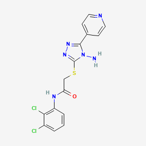 molecular formula C15H12Cl2N6OS B2676040 2-{[4-amino-5-(pyridin-4-yl)-4H-1,2,4-triazol-3-yl]sulfanyl}-N-(2,3-dichlorophenyl)acetamide CAS No. 886926-17-6