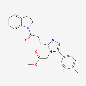 methyl 2-(2-((2-(indolin-1-yl)-2-oxoethyl)thio)-5-(p-tolyl)-1H-imidazol-1-yl)acetate