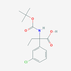 2-(3-Chlorophenyl)-2-[(2-methylpropan-2-yl)oxycarbonylamino]butanoic acid