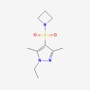 molecular formula C10H17N3O2S B2676056 4-(azetidine-1-sulfonyl)-1-ethyl-3,5-dimethyl-1H-pyrazole CAS No. 2097900-44-0