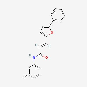 molecular formula C20H17NO2 B2676058 (E)-3-(5-phenylfuran-2-yl)-N-(m-tolyl)acrylamide CAS No. 364342-38-1