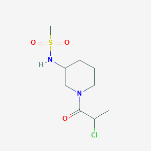 molecular formula C9H17ClN2O3S B2676068 N-[1-(2-chloropropanoyl)piperidin-3-yl]methanesulfonamide CAS No. 1178020-32-0