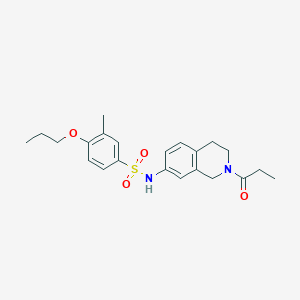 molecular formula C22H28N2O4S B2676082 3-methyl-N-(2-propionyl-1,2,3,4-tetrahydroisoquinolin-7-yl)-4-propoxybenzenesulfonamide CAS No. 955694-26-5
