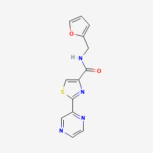 molecular formula C13H10N4O2S B2676087 N-(furan-2-ylmethyl)-2-(pyrazin-2-yl)thiazole-4-carboxamide CAS No. 1235104-36-5