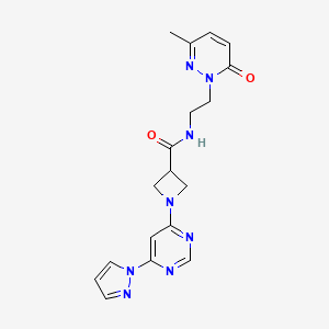 1-(6-(1H-pyrazol-1-yl)pyrimidin-4-yl)-N-(2-(3-methyl-6-oxopyridazin-1(6H)-yl)ethyl)azetidine-3-carboxamide