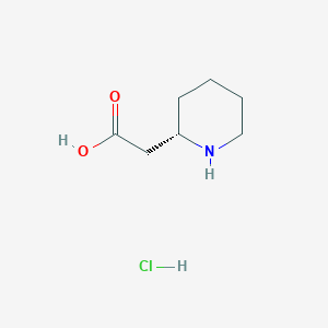 molecular formula C7H14ClNO2 B2676102 (S)-2-(哌啶-2-基)乙酸盐酸盐 CAS No. 1536470-43-5