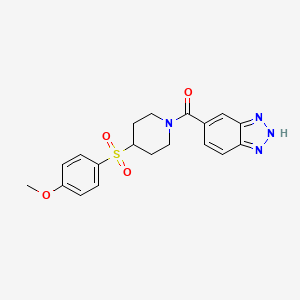 molecular formula C19H20N4O4S B2676110 (1H-benzo[d][1,2,3]triazol-5-yl)(4-((4-methoxyphenyl)sulfonyl)piperidin-1-yl)methanone CAS No. 1448128-72-0