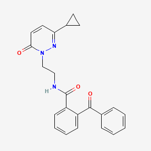 molecular formula C23H21N3O3 B2676116 2-benzoyl-N-(2-(3-cyclopropyl-6-oxopyridazin-1(6H)-yl)ethyl)benzamide CAS No. 2034562-96-2