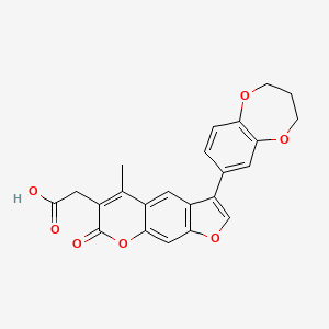 molecular formula C23H18O7 B2676126 [3-(3,4-dihydro-2H-1,5-benzodioxepin-7-yl)-5-methyl-7-oxo-7H-furo[3,2-g]chromen-6-yl]acetic acid CAS No. 1190243-53-8