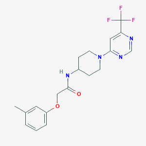 molecular formula C19H21F3N4O2 B2676127 2-(3-methylphenoxy)-N-{1-[6-(trifluoromethyl)pyrimidin-4-yl]piperidin-4-yl}acetamide CAS No. 1775341-92-8
