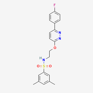molecular formula C20H20FN3O3S B2676128 N-(2-((6-(4-fluorophenyl)pyridazin-3-yl)oxy)ethyl)-3,5-dimethylbenzenesulfonamide CAS No. 920373-21-3