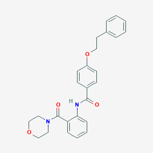molecular formula C26H26N2O4 B267613 N-[2-(morpholin-4-ylcarbonyl)phenyl]-4-(2-phenylethoxy)benzamide 