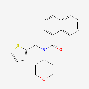 molecular formula C21H21NO2S B2676145 N-(oxan-4-yl)-N-[(thiophen-2-yl)methyl]naphthalene-1-carboxamide CAS No. 1797077-42-9