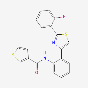 molecular formula C20H13FN2OS2 B2676147 N-(2-(2-(2-氟苯基)噻唑-4-基)苯基)噻吩-3-羧酰胺 CAS No. 1705881-70-4