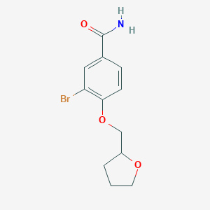 molecular formula C12H14BrNO3 B267615 3-Bromo-4-(tetrahydro-2-furanylmethoxy)benzamide 