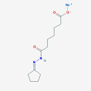 molecular formula C12H19N2NaO3 B2676158 Sodium;7-(2-cyclopentylidenehydrazinyl)-7-oxoheptanoate CAS No. 2247108-09-2