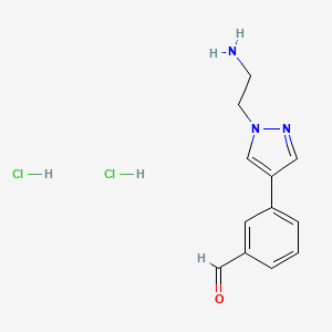 3-[1-(2-Aminoethyl)pyrazol-4-yl]benzaldehyde;dihydrochloride