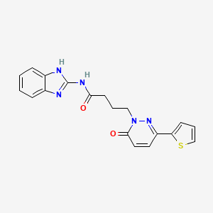 molecular formula C19H17N5O2S B2676169 N-(1H-benzo[d]imidazol-2-yl)-4-(6-oxo-3-(thiophen-2-yl)pyridazin-1(6H)-yl)butanamide CAS No. 1251623-84-3