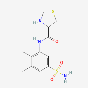 molecular formula C12H17N3O3S2 B2676173 N-(2,3-dimethyl-5-sulfamoylphenyl)-1,3-thiazolidine-4-carboxamide CAS No. 1189022-52-3
