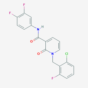 molecular formula C19H12ClF3N2O2 B2676180 1-(2-chloro-6-fluorobenzyl)-N-(3,4-difluorophenyl)-2-oxo-1,2-dihydropyridine-3-carboxamide CAS No. 946246-93-1