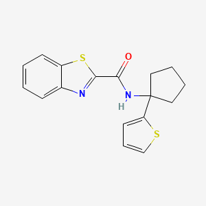 molecular formula C17H16N2OS2 B2676184 N-(1-(thiophen-2-yl)cyclopentyl)benzo[d]thiazole-2-carboxamide CAS No. 2034482-76-1