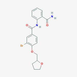 molecular formula C19H19BrN2O4 B267619 N-[2-(aminocarbonyl)phenyl]-3-bromo-4-(tetrahydro-2-furanylmethoxy)benzamide 