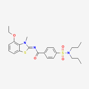 molecular formula C23H29N3O4S2 B2676197 4-(dipropylsulfamoyl)-N-(4-ethoxy-3-methyl-1,3-benzothiazol-2-ylidene)benzamide CAS No. 533868-70-1