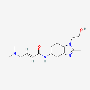 molecular formula C16H26N4O2 B2676198 (E)-4-(Dimethylamino)-N-[1-(2-hydroxyethyl)-2-methyl-4,5,6,7-tetrahydrobenzimidazol-5-yl]but-2-enamide CAS No. 2411331-71-8