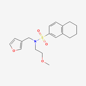 molecular formula C18H23NO4S B2676200 N-(furan-3-ylmethyl)-N-(2-methoxyethyl)-5,6,7,8-tetrahydronaphthalene-2-sulfonamide CAS No. 1421496-93-6