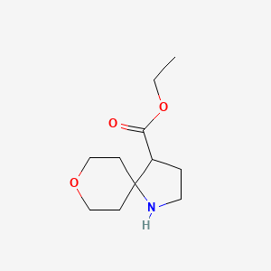 molecular formula C11H19NO3 B2676215 乙基8-氧杂-1-氮杂螺[4.5]癸烷-4-羧酸酯 CAS No. 2090138-86-4