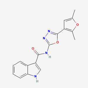 N-(5-(2,5-dimethylfuran-3-yl)-1,3,4-oxadiazol-2-yl)-1H-indole-3-carboxamide